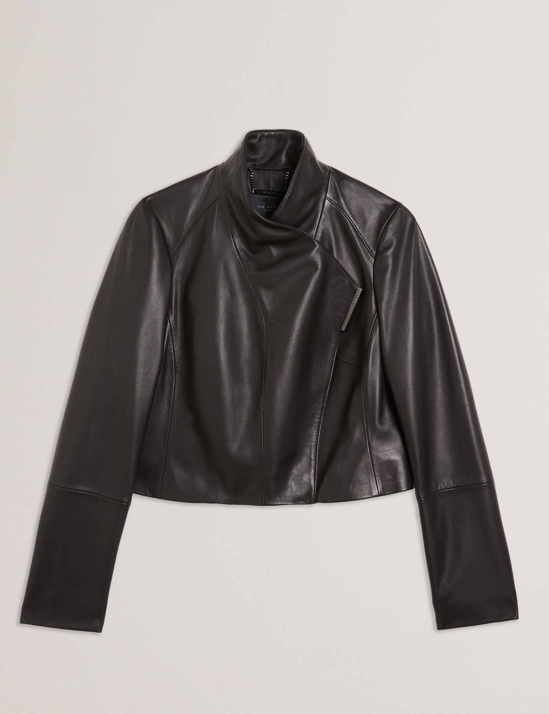 Ted Baker RIYOZE - Wrap Front Cropped Leather Jacket