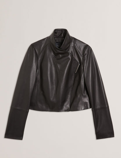 Ted Baker RIYOZE - Wrap Front Cropped Leather Jacket