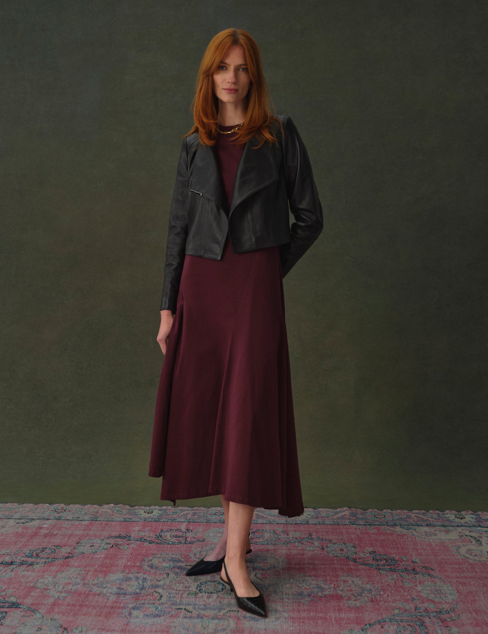 Ted Baker RIYOZE - Wrap Front Cropped Leather Jacket