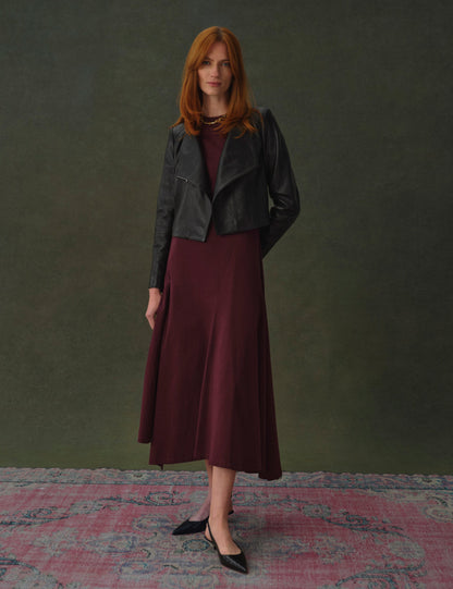 Ted Baker RIYOZE - Wrap Front Cropped Leather Jacket