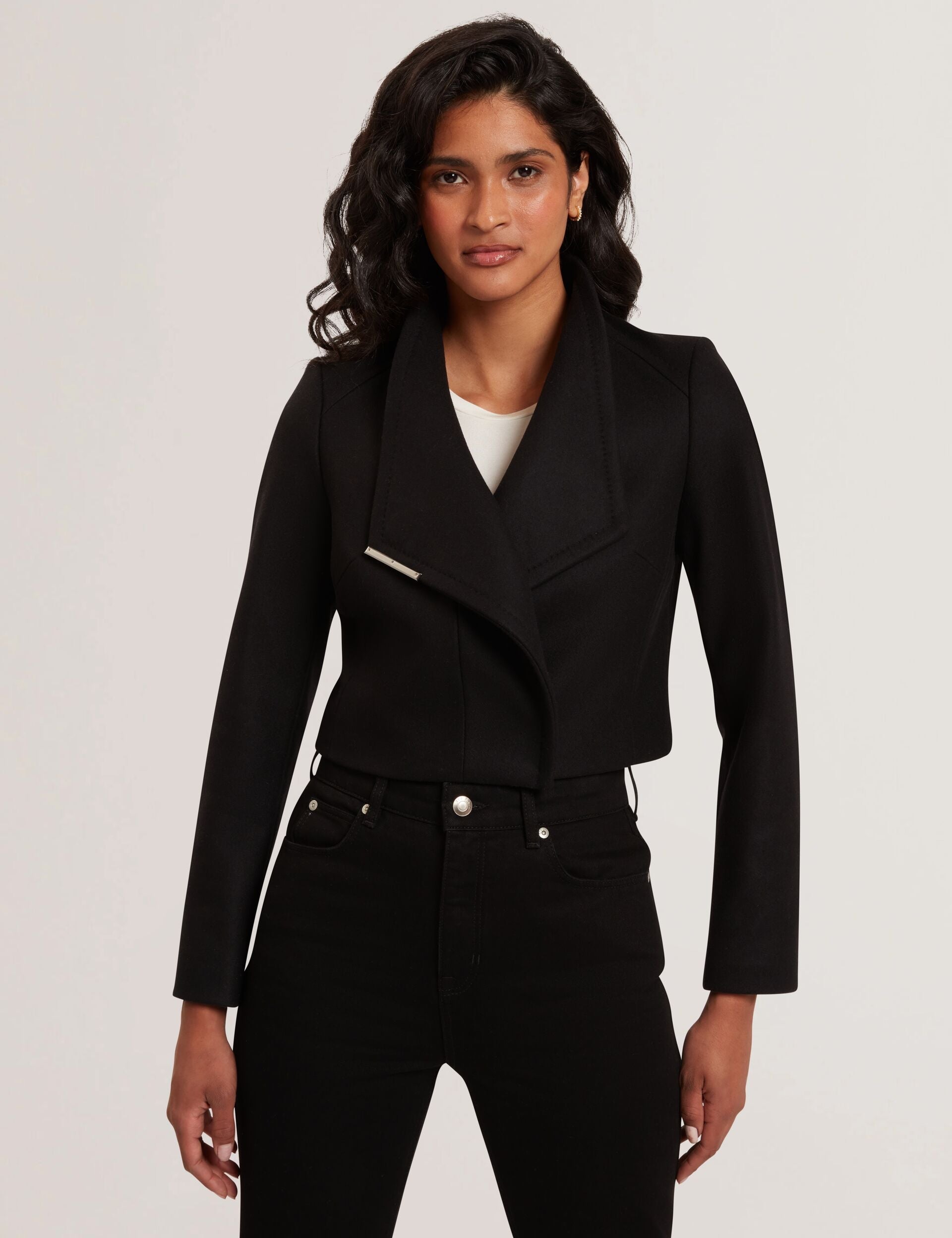 Ted Baker ROSECEE Tailored Cropped Wool Wrap Jacket