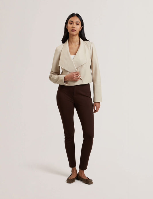Ted Baker RIYOZE - Wrap Front Cropped Leather Jacket