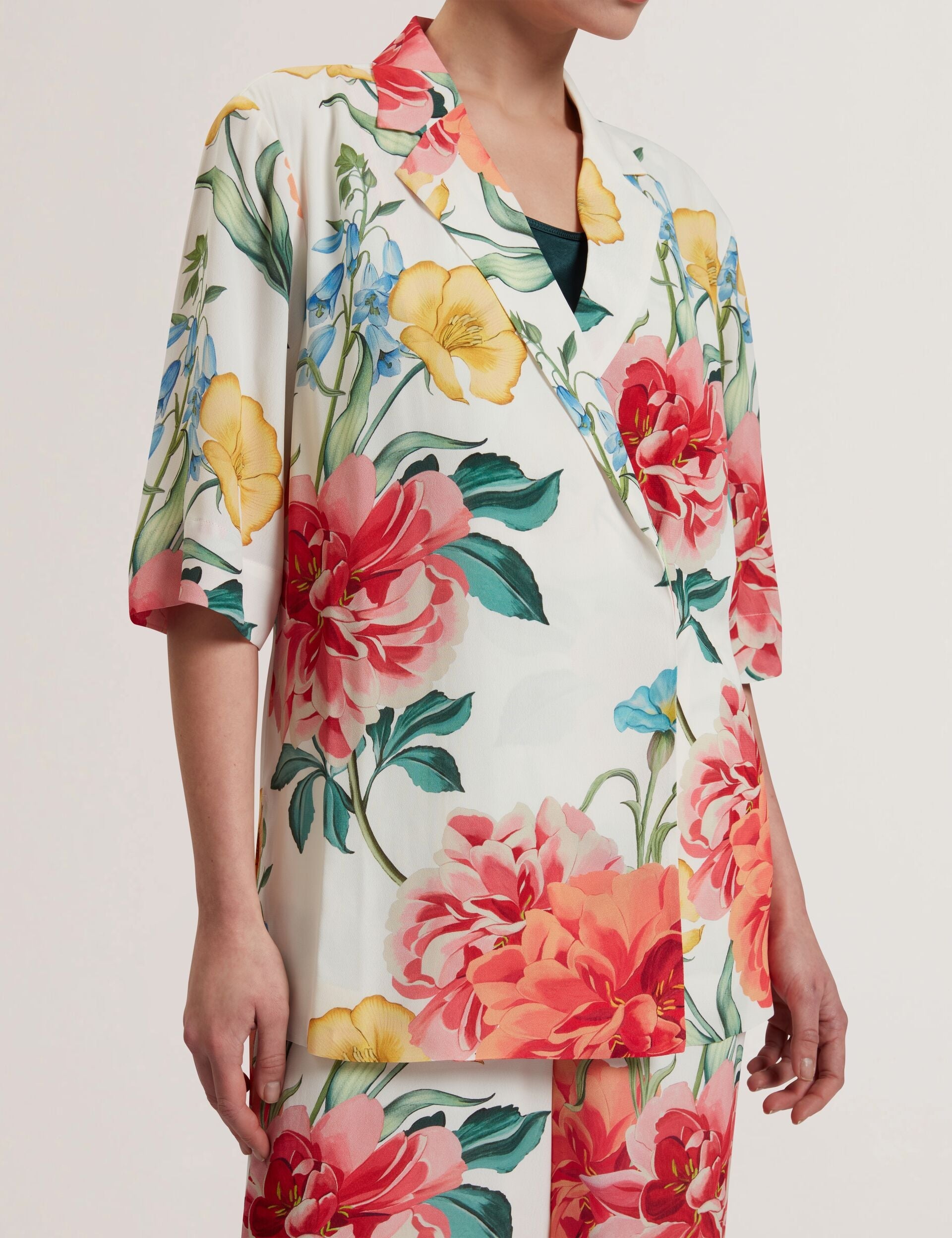 Ted Baker NYMPHA - Floral Short Sleeve Oversized Blazer