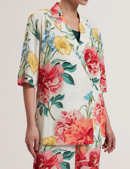 Ted Baker NYMPHA - Floral Short Sleeve Oversized Blazer