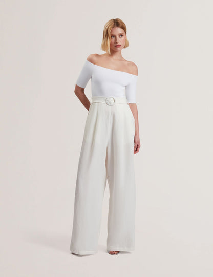 Ted Baker ANGELIY - Bardot Knit Top Wide Leg Belted Jumpsuit