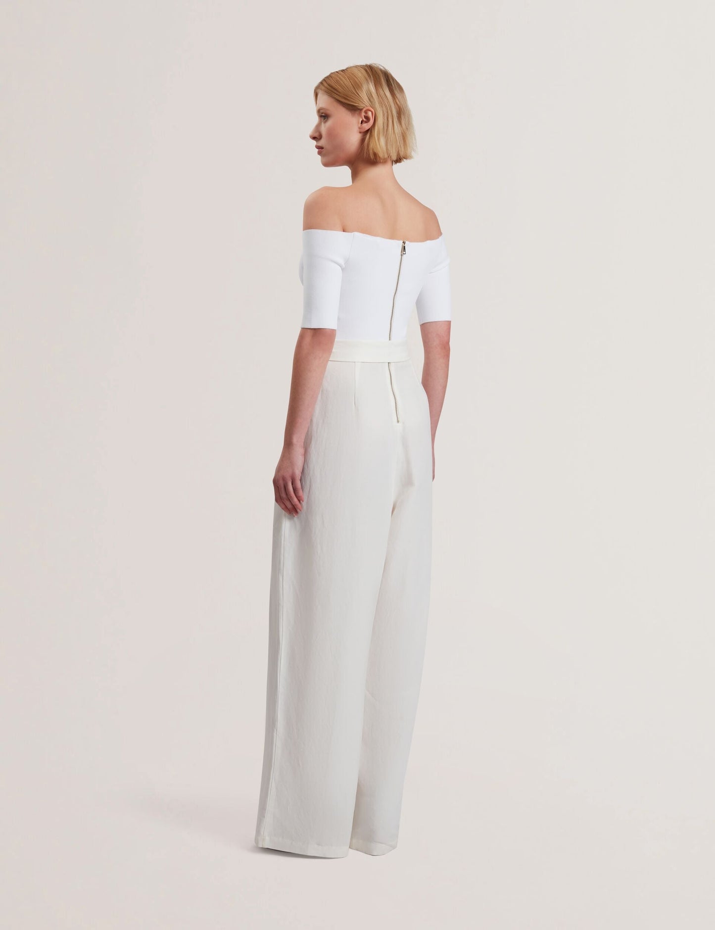 Ted Baker ANGELIY - Bardot Knit Top Wide Leg Belted Jumpsuit