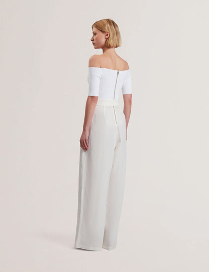 Ted Baker ANGELIY - Bardot Knit Top Wide Leg Belted Jumpsuit