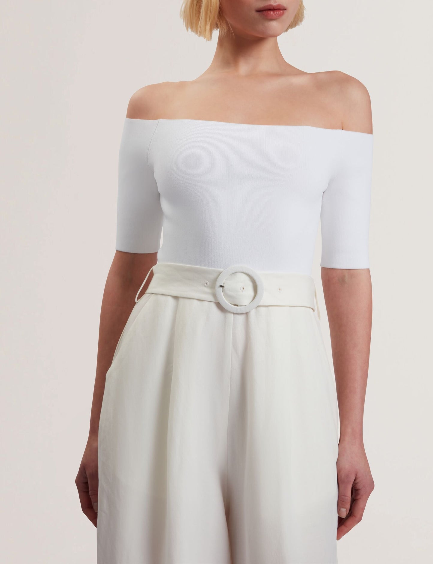 Ted Baker ANGELIY - Bardot Knit Top Wide Leg Belted Jumpsuit