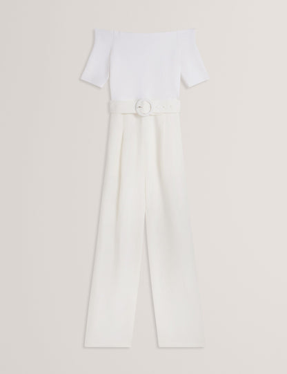 Ted Baker ANGELIY - Bardot Knit Top Wide Leg Belted Jumpsuit