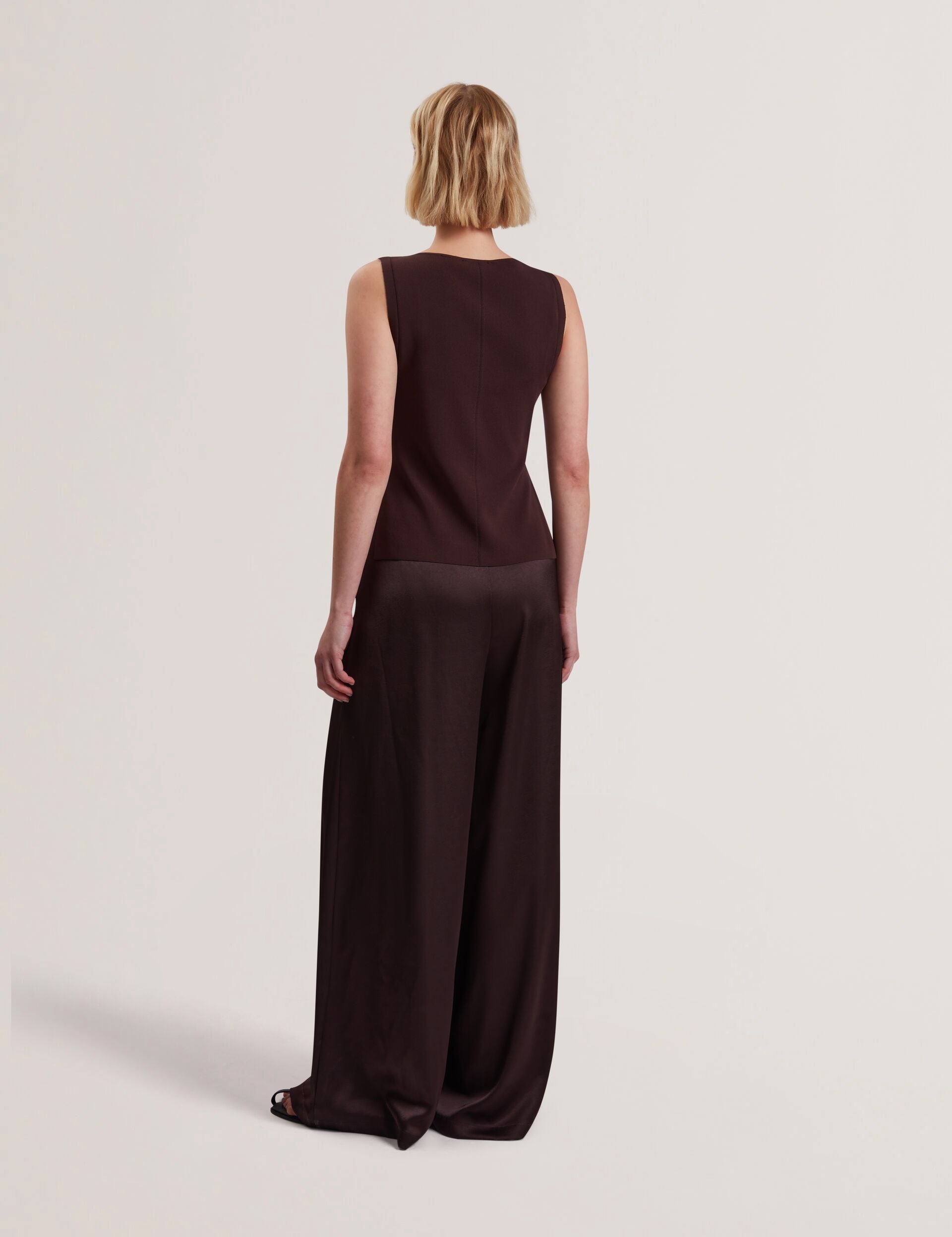 Ted Baker RAYYNA - Wide Leg Satin Jumpsuit With Knitted Tank