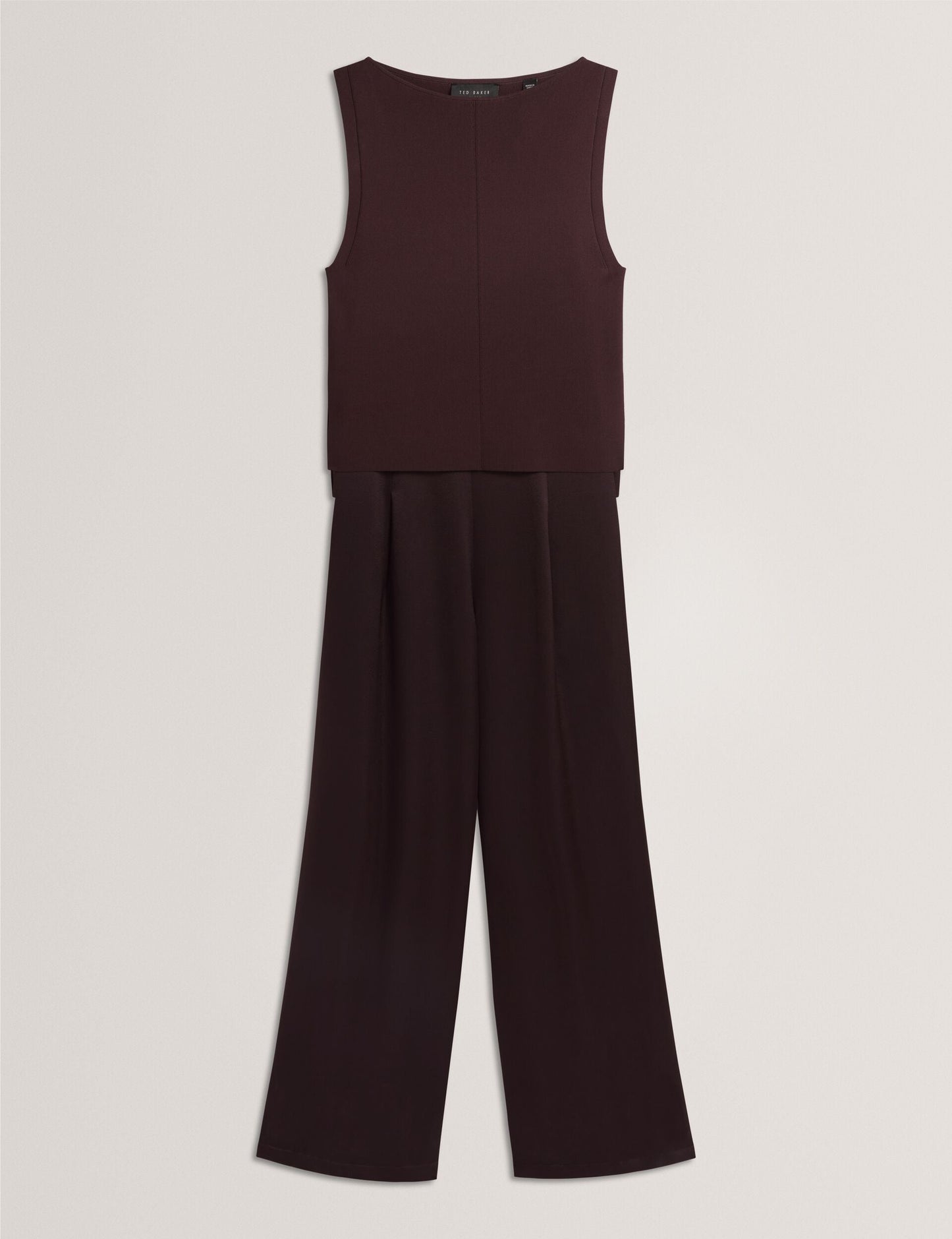 Ted Baker RAYYNA - Wide Leg Satin Jumpsuit With Knitted Tank