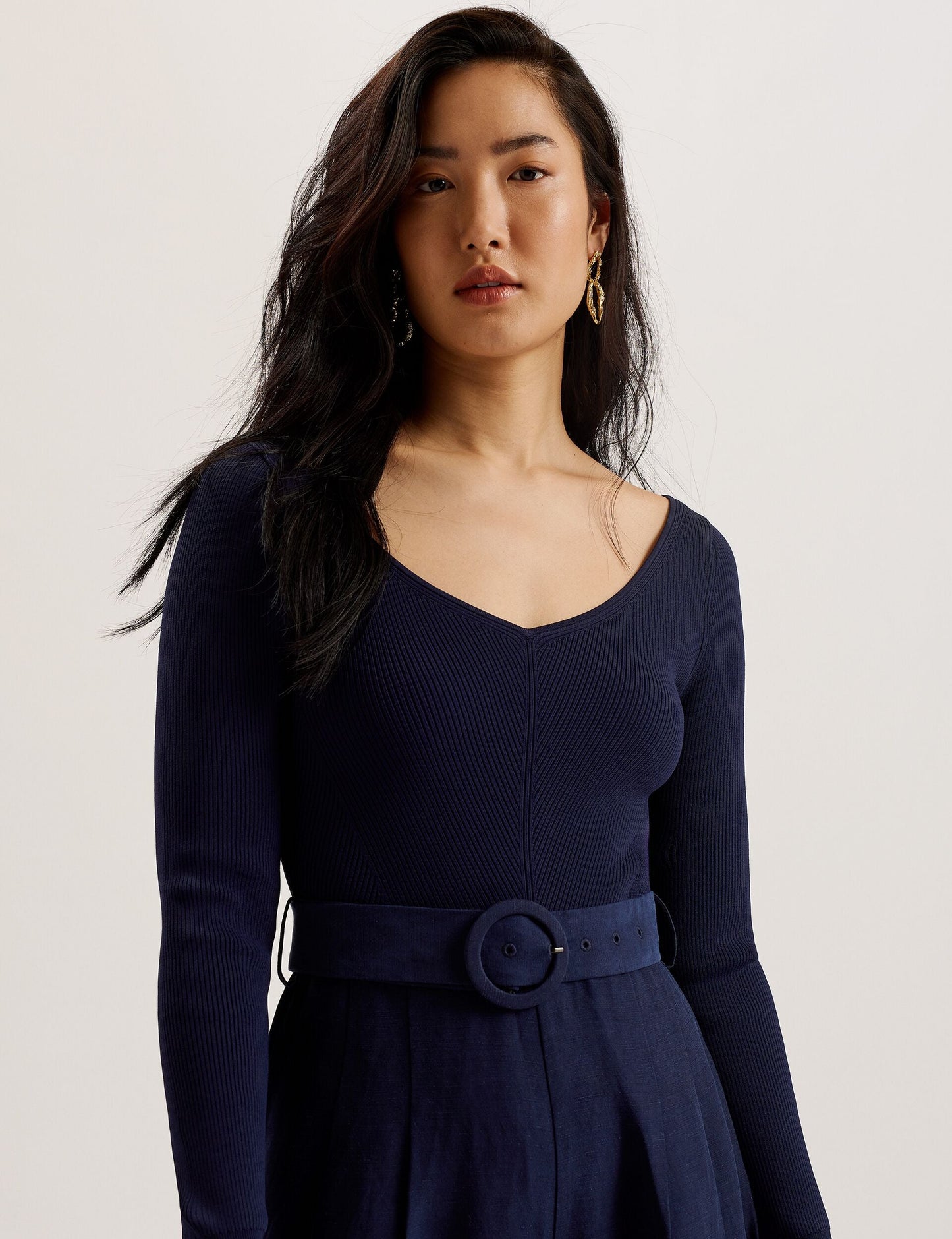 Ted Baker AGATEA - Off Shoulder Belted Wide Leg Jumpsuit