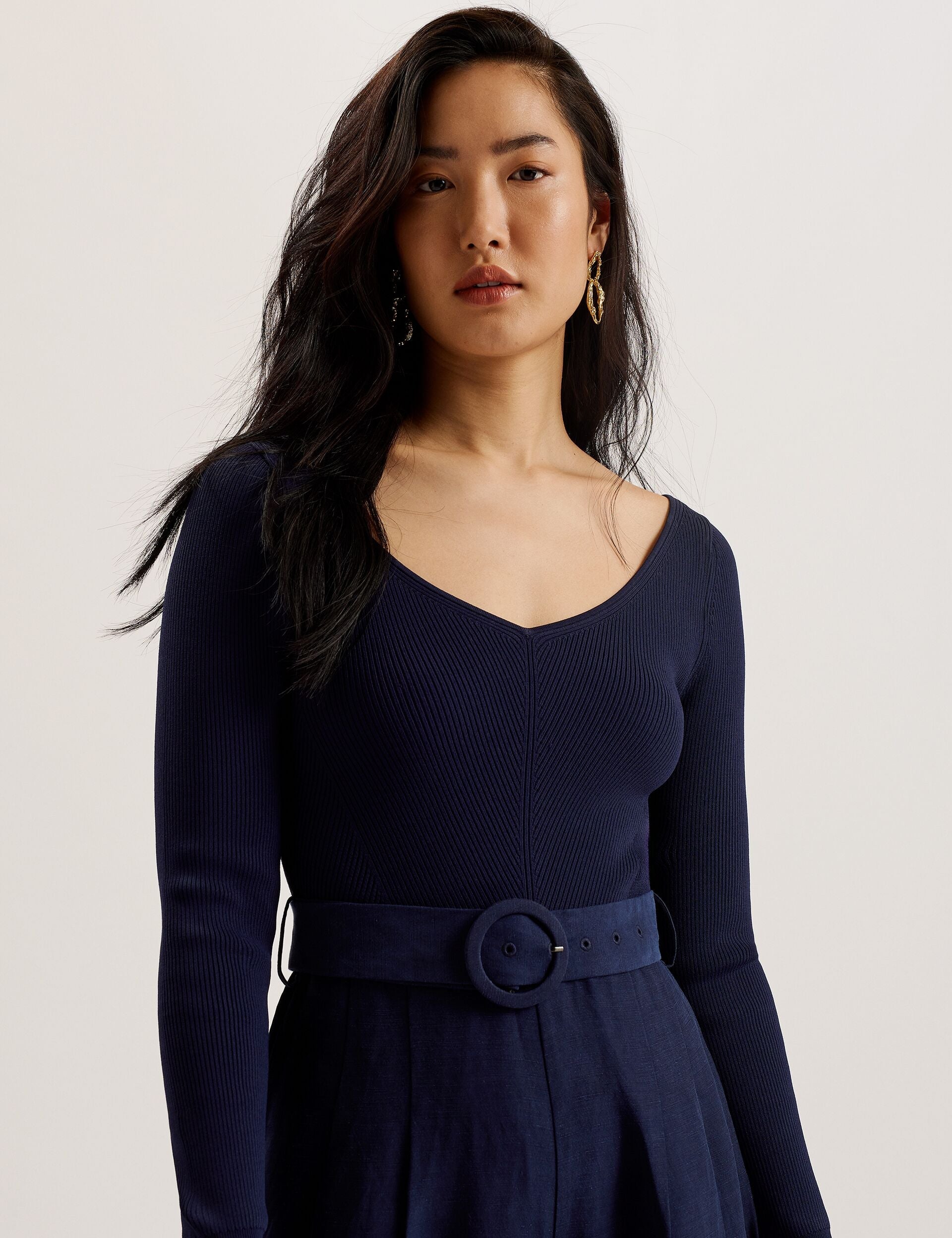 Ted Baker AGATEA - Off Shoulder Belted Wide Leg Jumpsuit