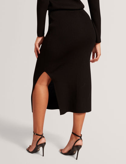 Ted Baker MAXI SKIRT WITH RIB - Black