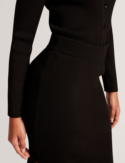 Ted Baker MAXI SKIRT WITH RIB - Black