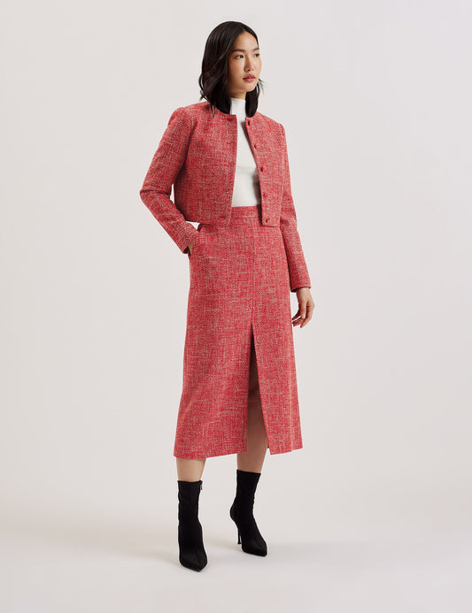 Ted Baker SUMIS - Tailored Boucle Midi Skirt With Front Slit