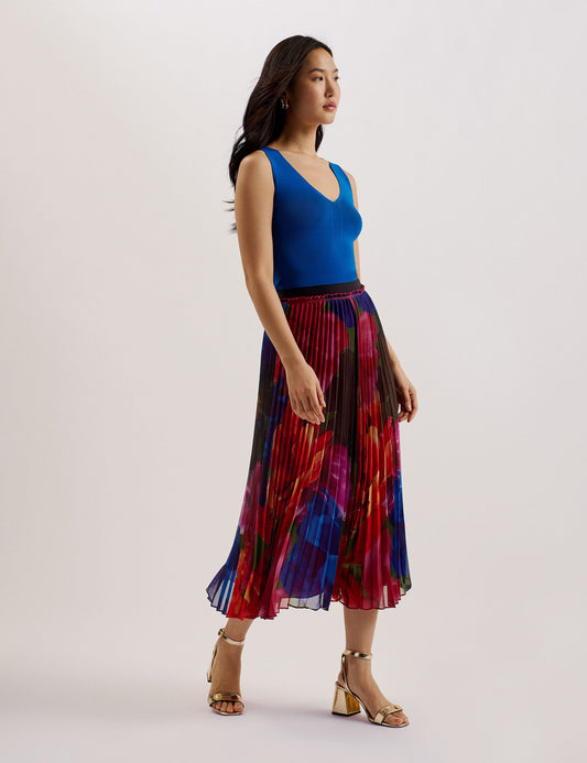 Ted Baker EVOLA - Printed Pleated Midi Skirt