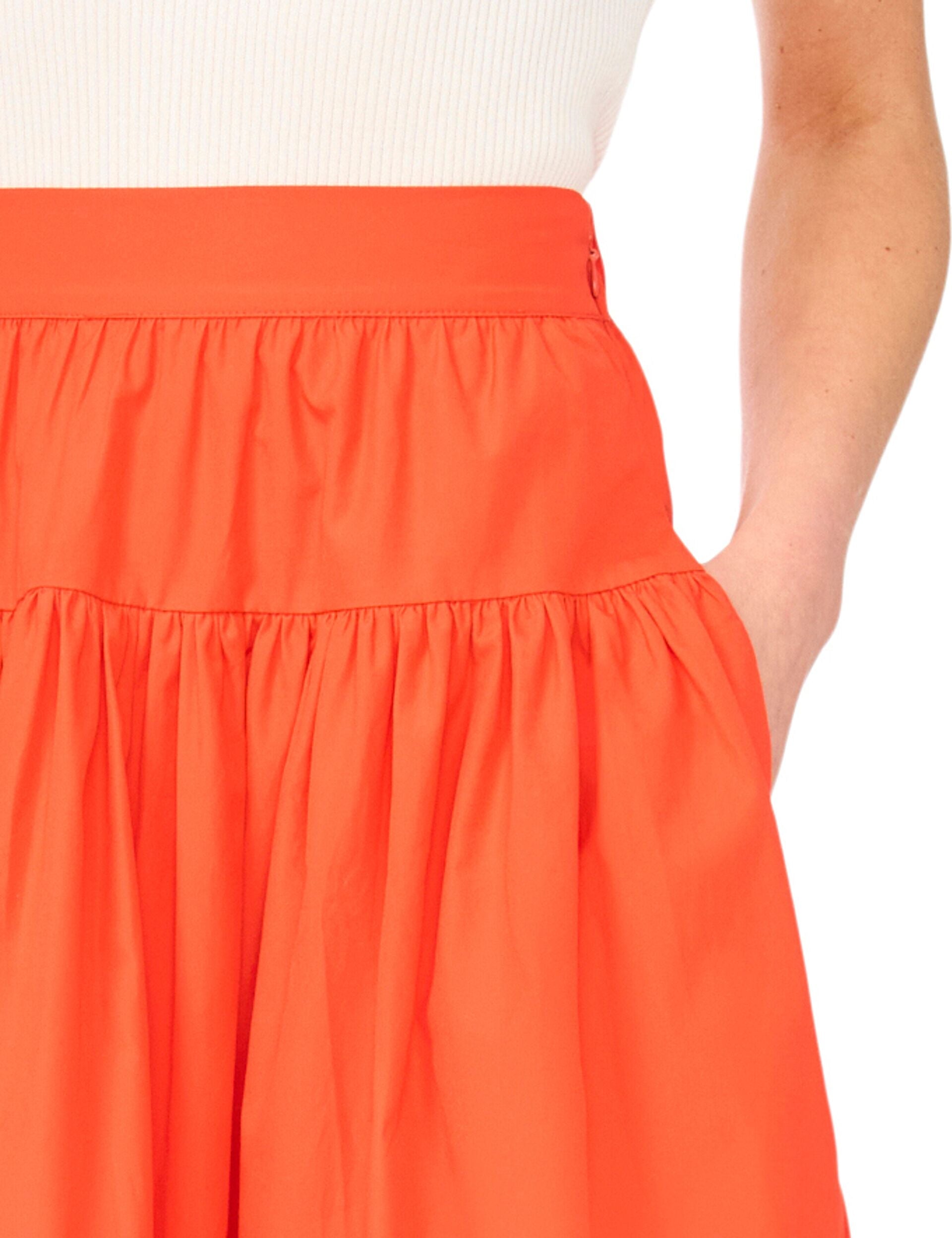 Ted Baker ERIN Picot Trim Cotton Full Midi Skirt