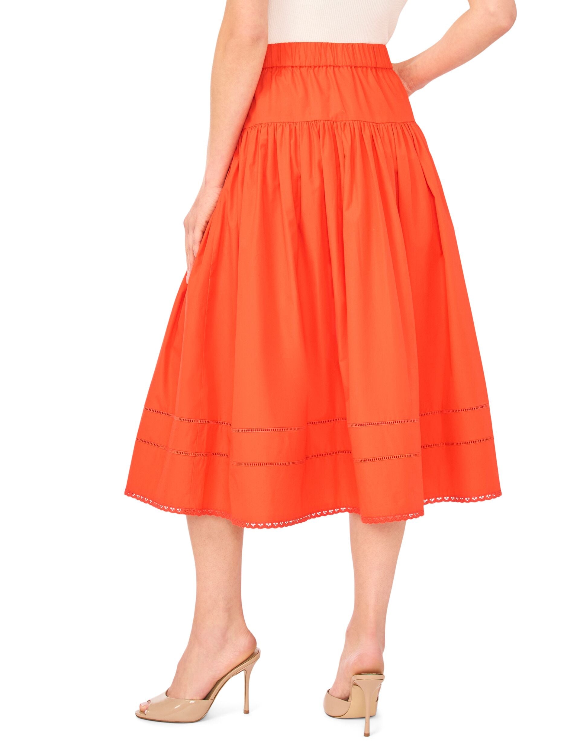 Ted Baker ERIN Picot Trim Cotton Full Midi Skirt