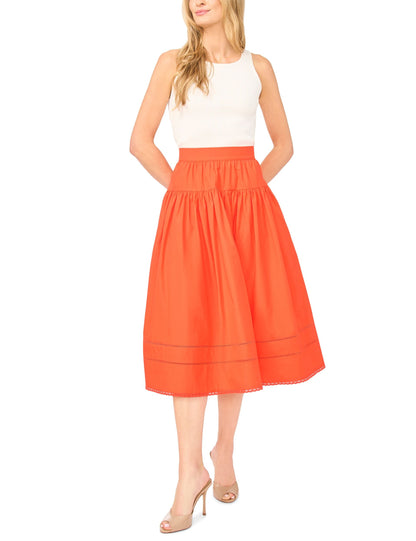 Ted Baker ERIN Picot Trim Cotton Full Midi Skirt