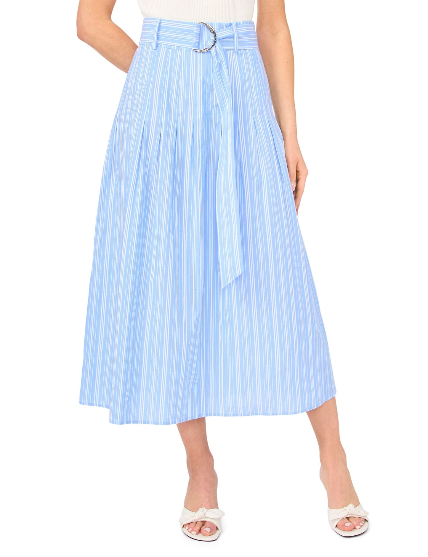 Ted Baker CARRIE Striped Cotton Belted Midi Skirt