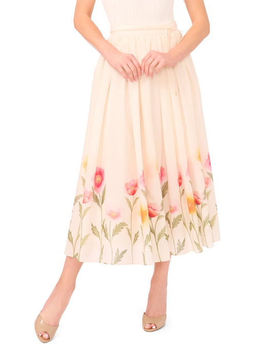 Ted Baker MEGAN Floral Hem Woven A-Line Midi Skirt
