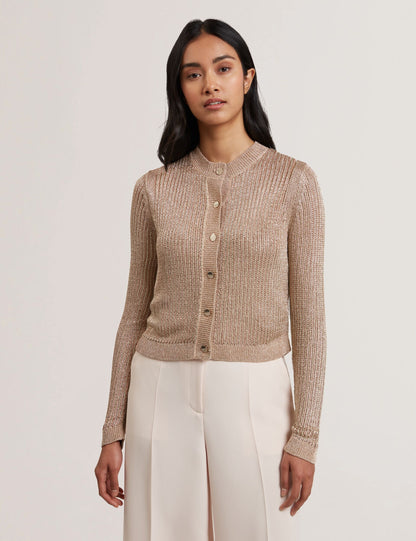 Ted Baker MANYA - Metallic Knit Cropped Cardigan