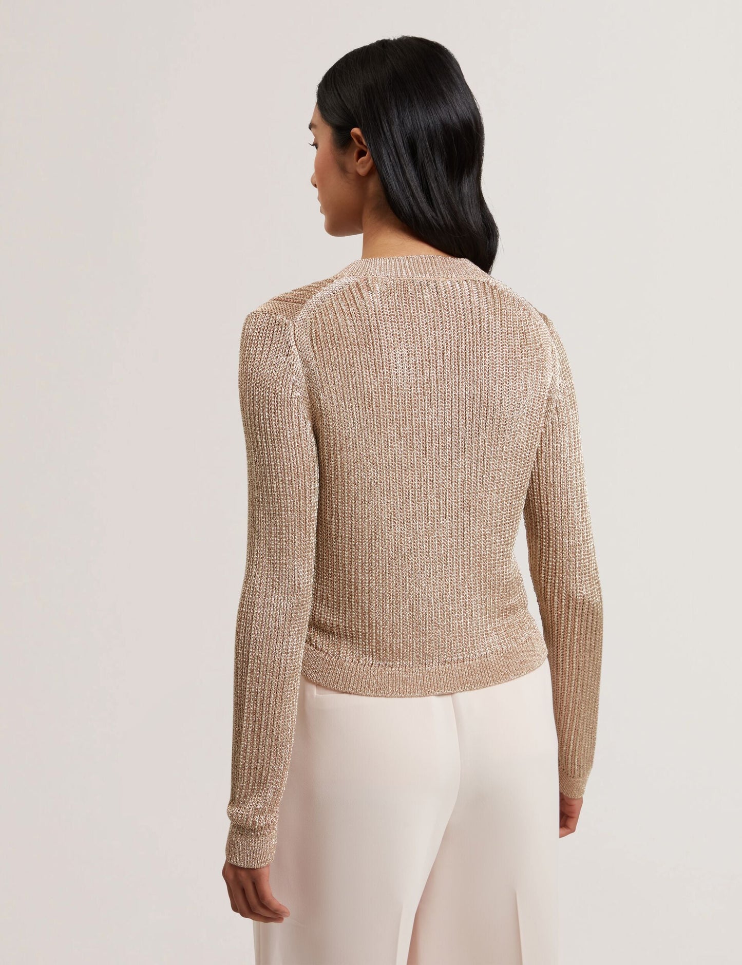 Ted Baker MANYA - Metallic Knit Cropped Cardigan