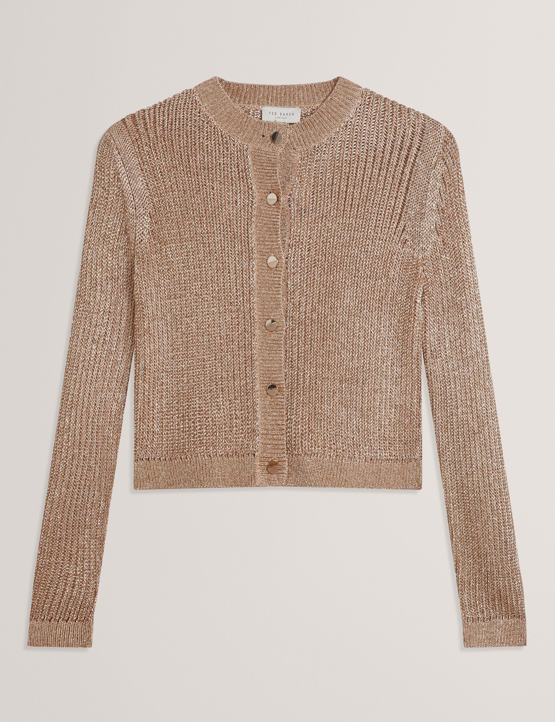 Ted Baker MANYA - Metallic Knit Cropped Cardigan
