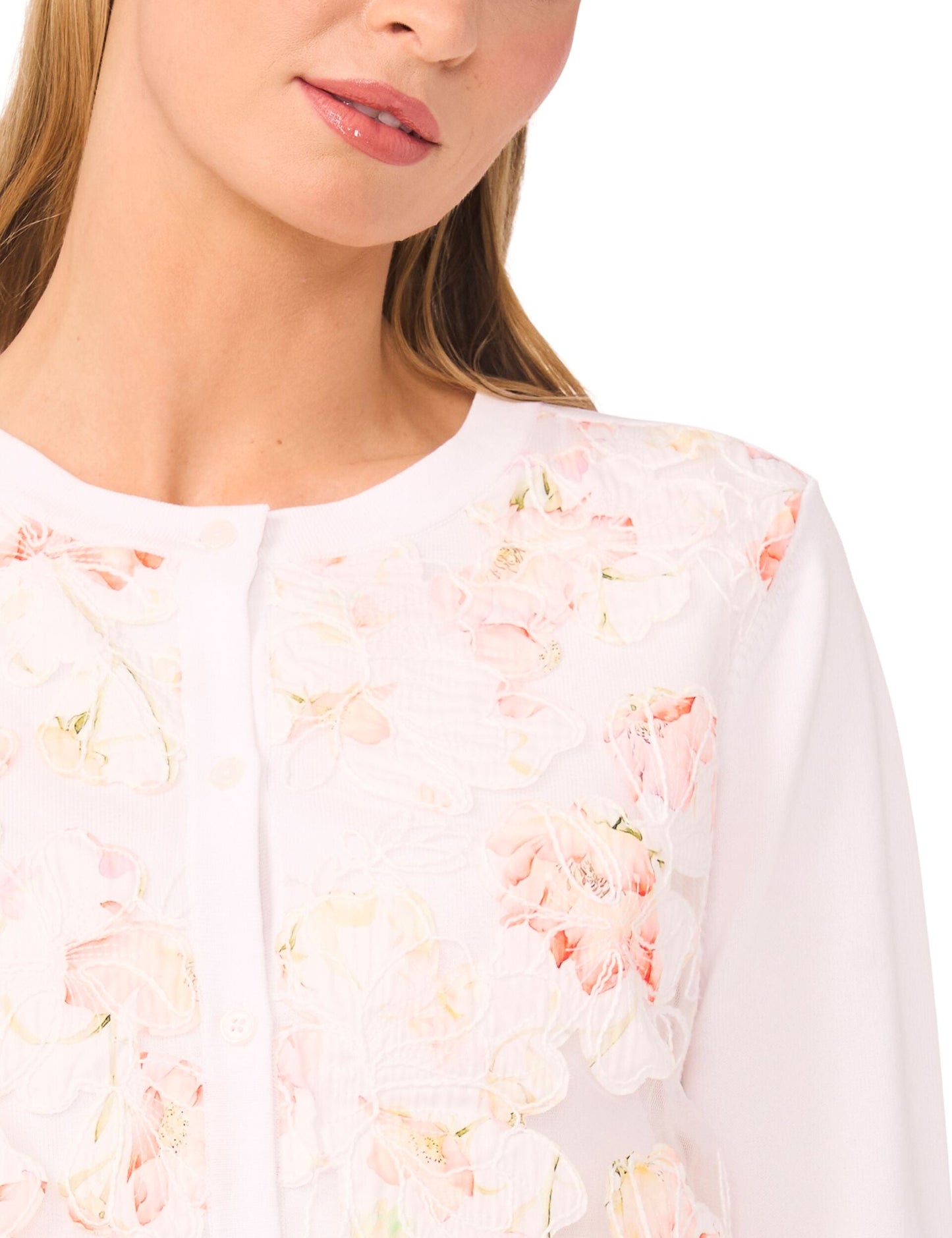Ted Baker CASSIA Floral Overlay Crew Neck Cardigan