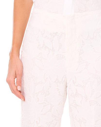 Ted Baker LACE FRONT PLEAT SUITING PANT - White