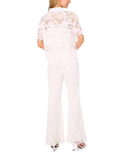 Ted Baker LACE FRONT PLEAT SUITING PANT - White