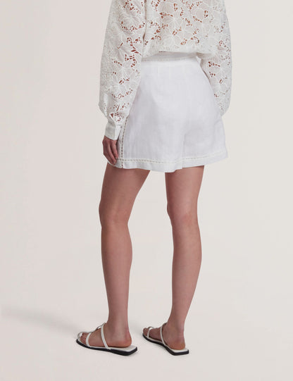 Ted Baker BUCCIA - Crochet Trim High Waisted Linen Shorts