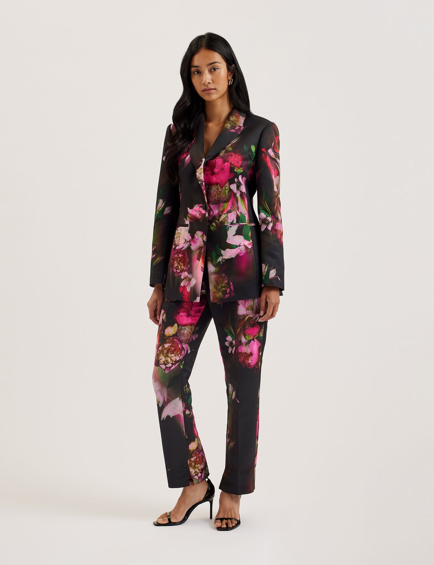 Ted Baker OKUNIT - Tapered Leg Floral Print Tailored Trousers