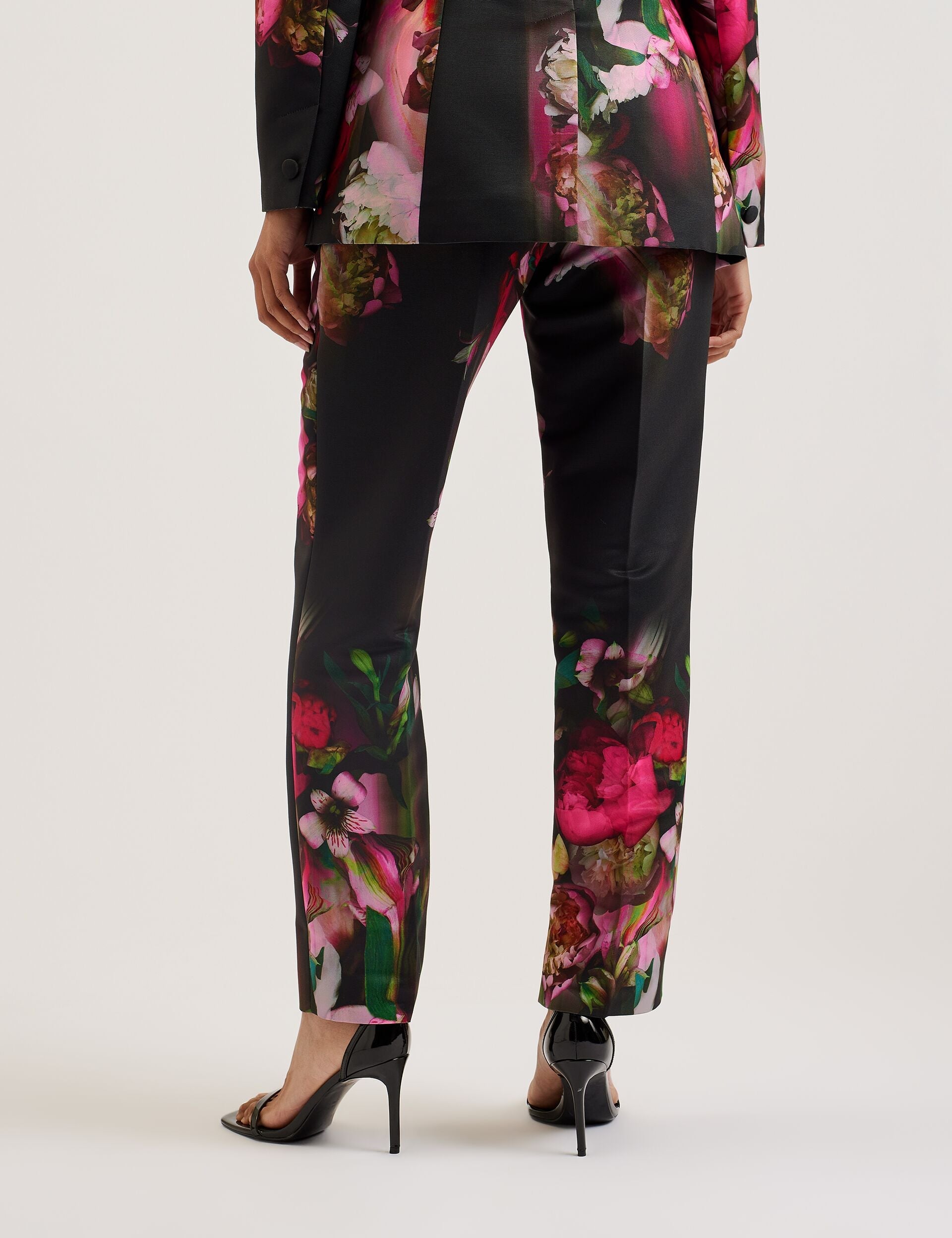 Ted Baker OKUNIT - Tapered Leg Floral Print Tailored Trousers