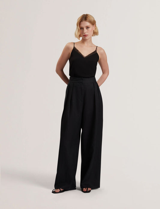 Ted Baker KYFAAT - Pure Linen Tailored Wide Leg Trousers