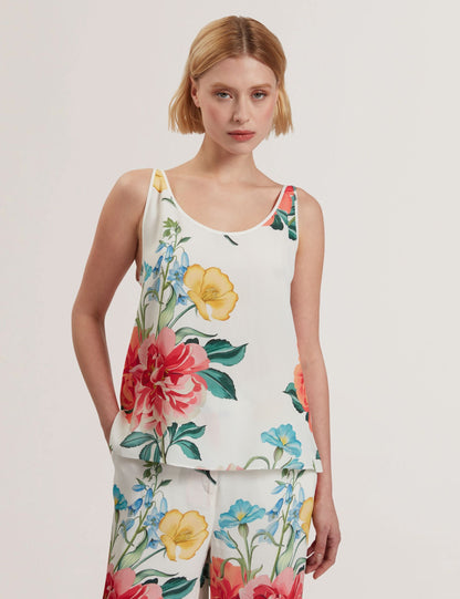 Ted Baker PURRLA - Floral Print Scoop Neck Sleeveless Top