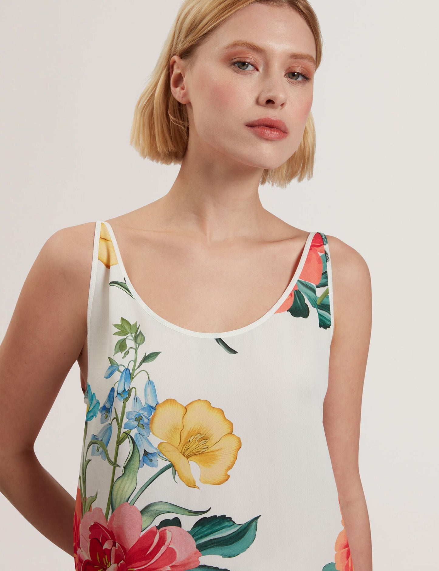 Ted Baker PURRLA - Floral Print Scoop Neck Sleeveless Top