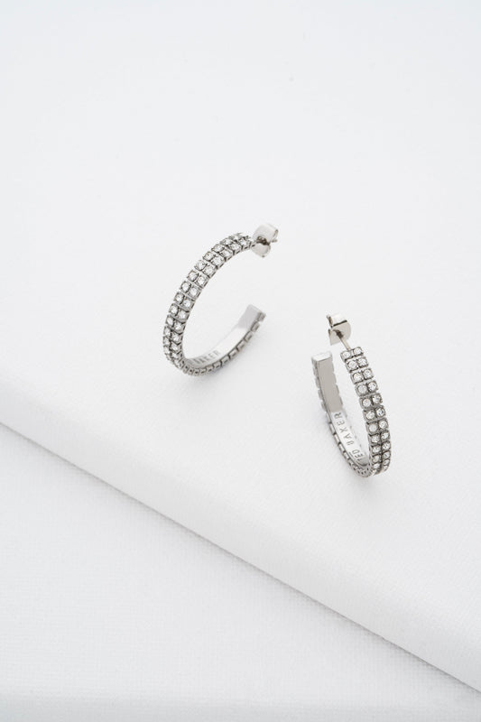 Ted Baker Medium Double Crystal Hoop Earrings
