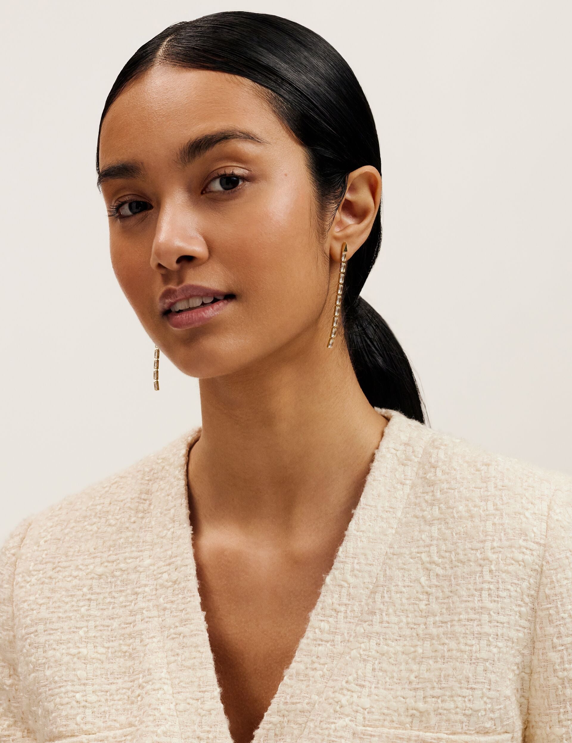 Ted Baker ISALIE - Baguette Crystal Long Drop Earrings