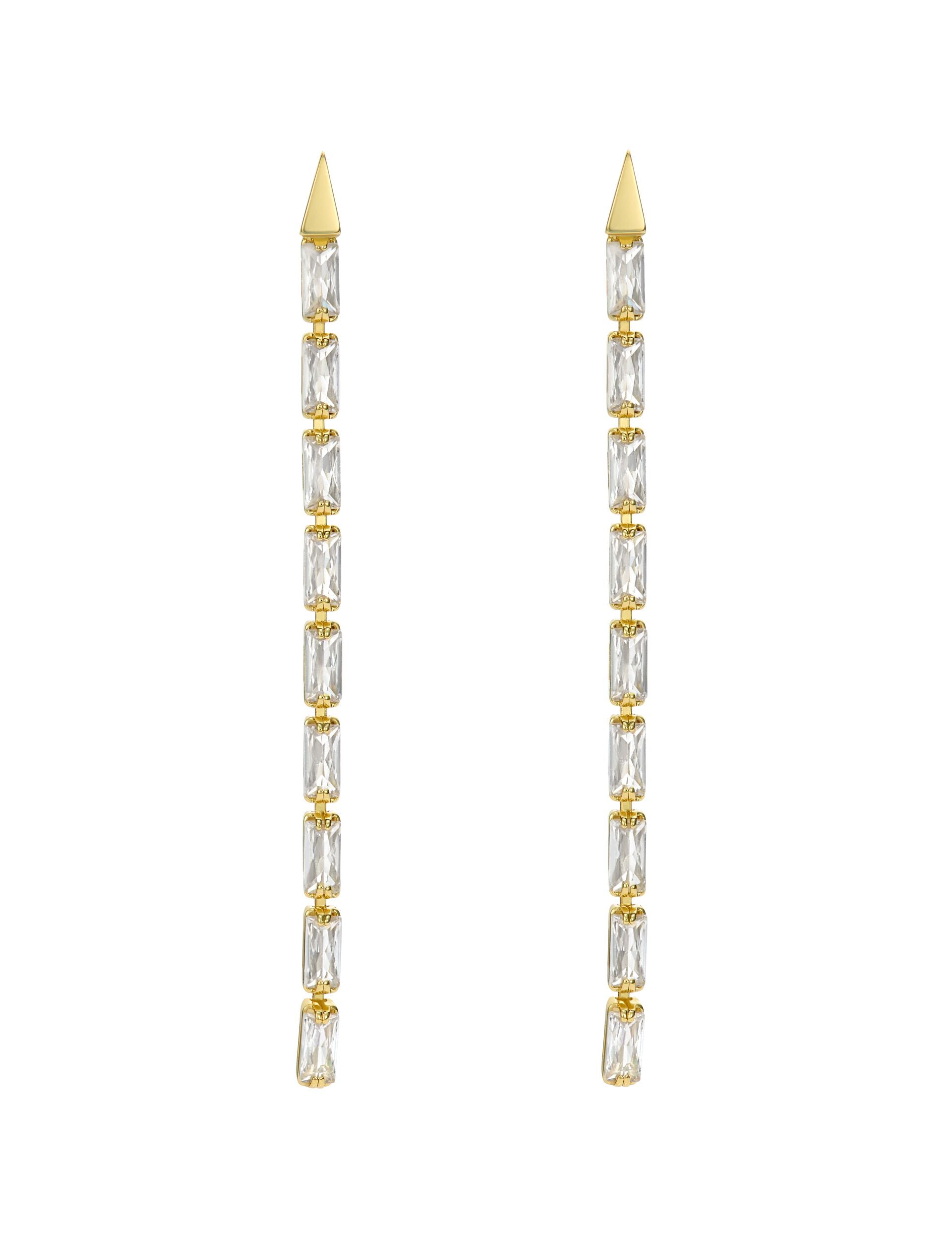 Ted Baker ISALIE - Baguette Crystal Long Drop Earrings
