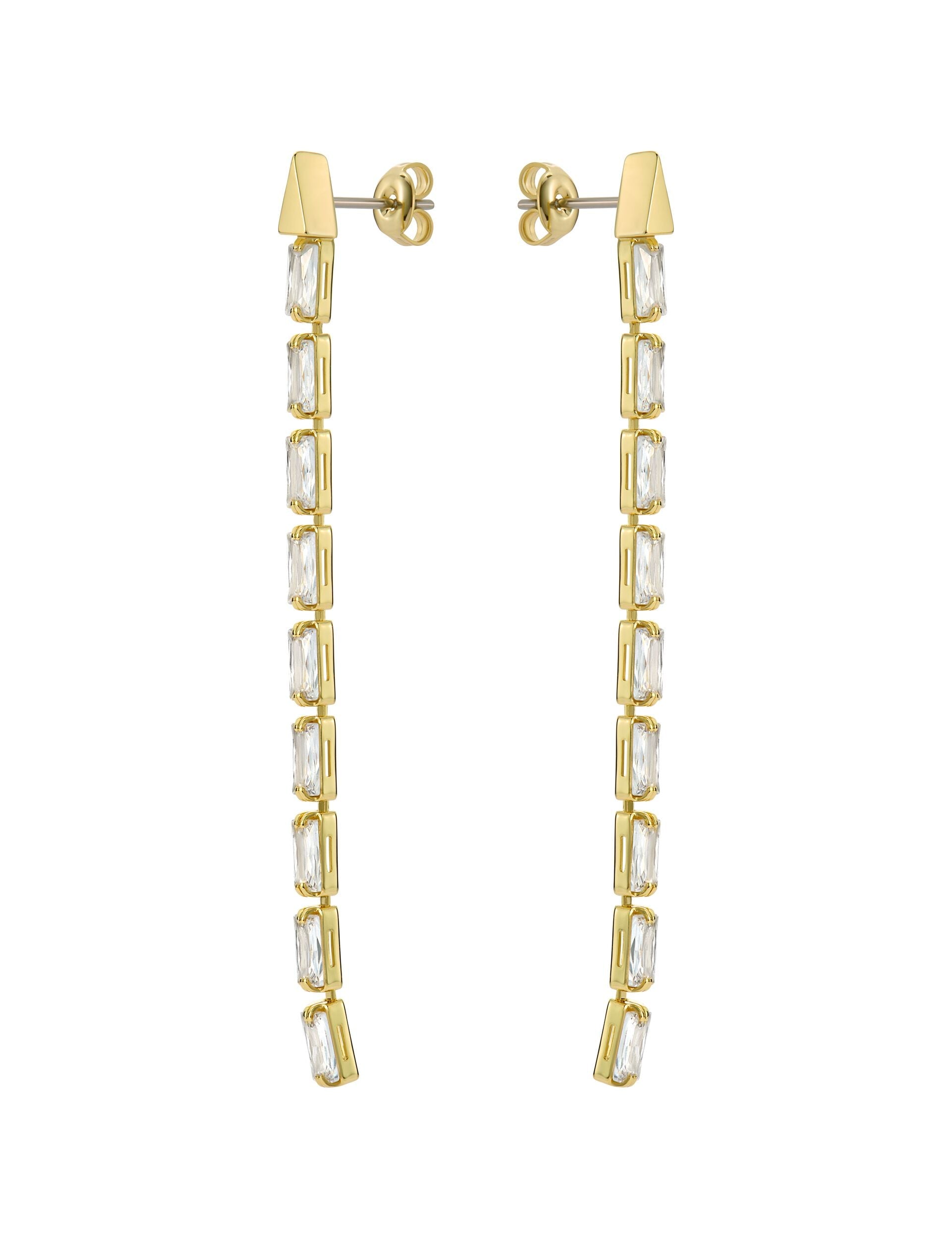 Ted Baker ISALIE - Baguette Crystal Long Drop Earrings