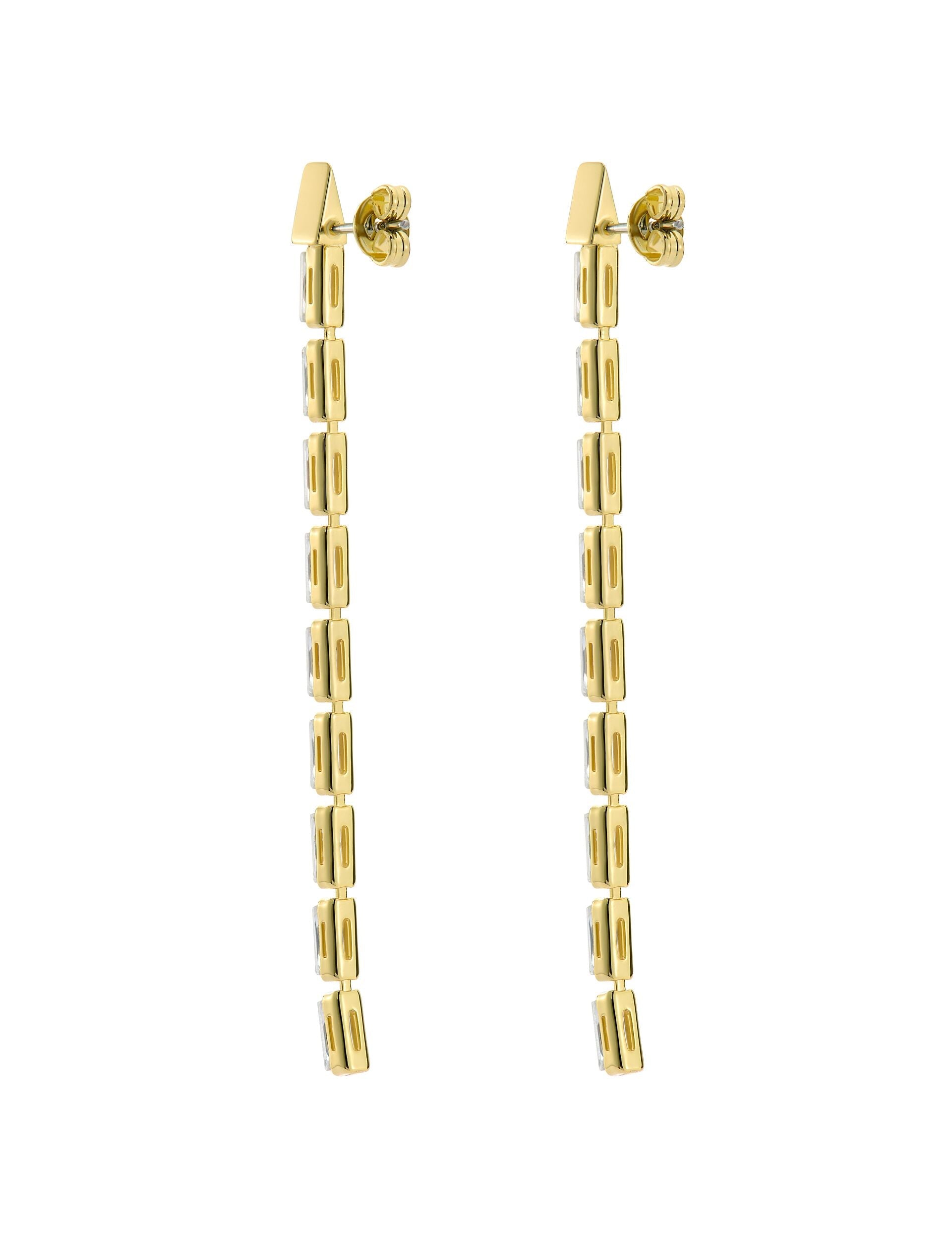Ted Baker ISALIE - Baguette Crystal Long Drop Earrings