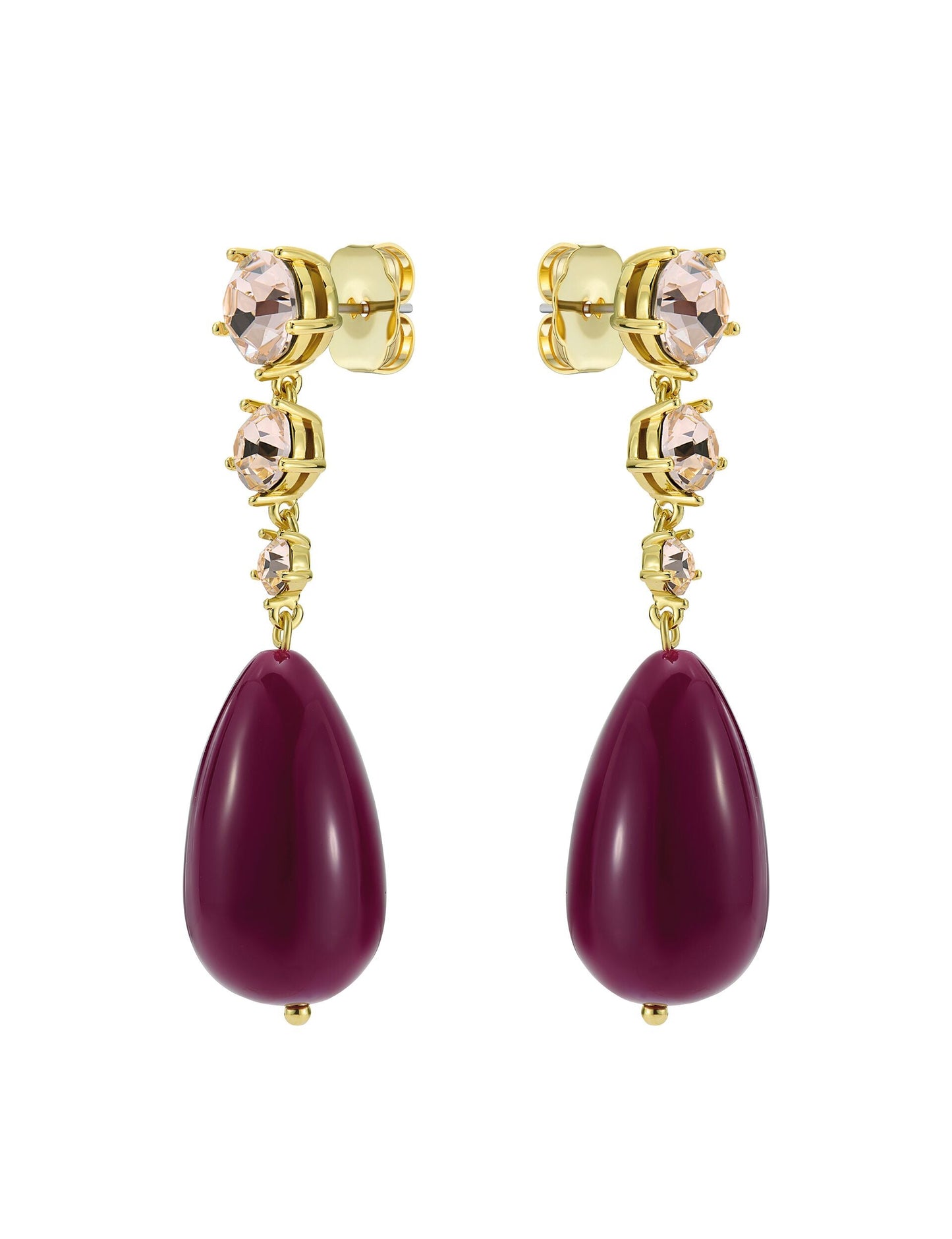 Ted Baker PEARSTI Statement Pendant Crystal Drop Earrings in Plum