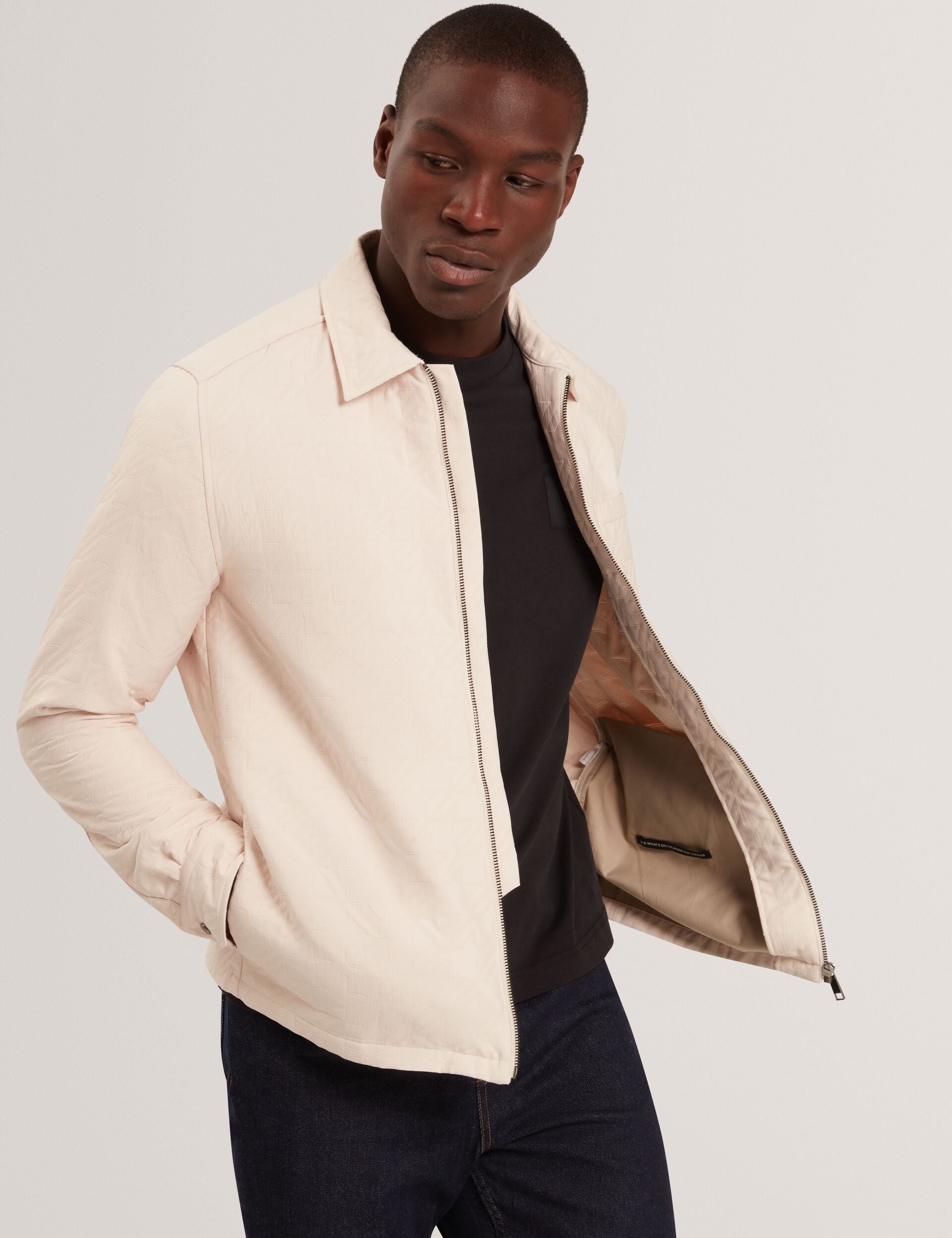 Ted Baker THOVA Textured Quilt Zip-Through Overshirt
