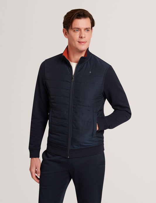 Ted Baker DURANO Quilted Front Zip-Through Knit Jacket