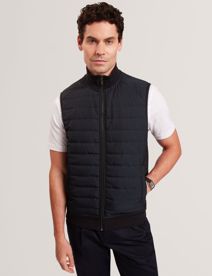 Ted Baker PAFAVOR Quilted Front Funnel Neck Zip-Up Gilet