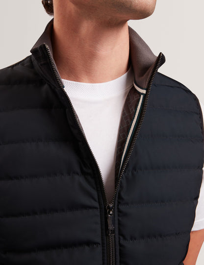 Ted Baker PAFAVOR Quilted Front Funnel Neck Zip-Up Gilet
