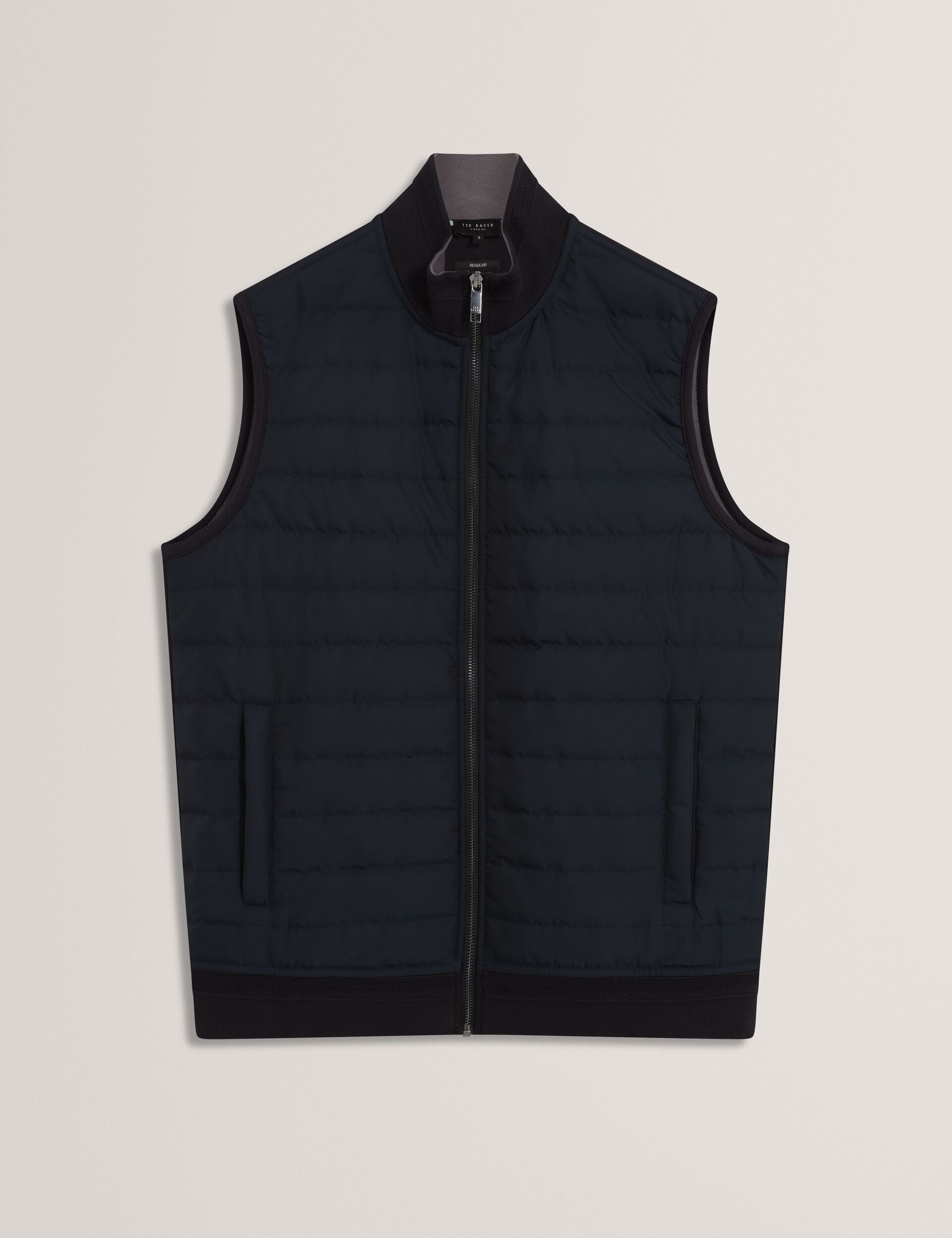 Ted Baker PAFAVOR Quilted Front Funnel Neck Zip-Up Gilet