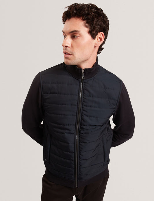 Ted Baker DURANO Quilted Front Zip-Through Knit Jacket